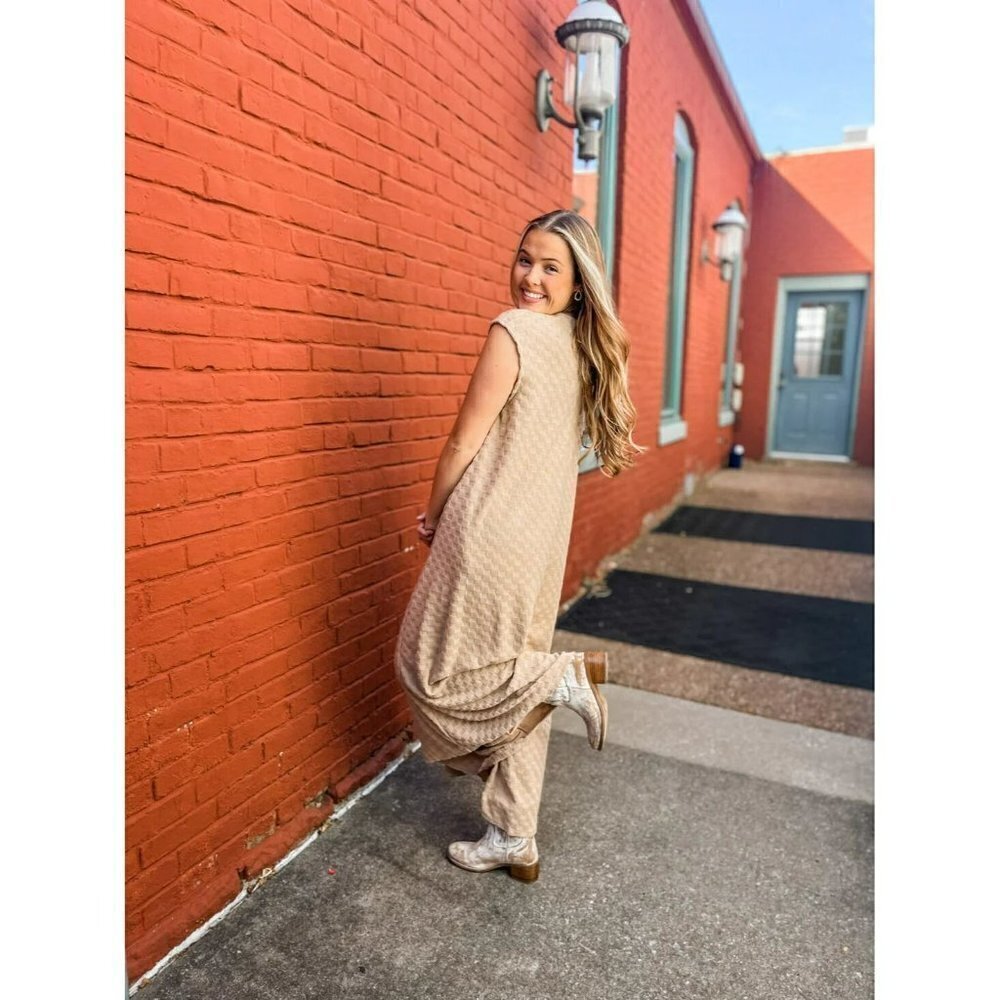 Nellie Checkered Jumpsuit in Taupe - Picture 10 of 10